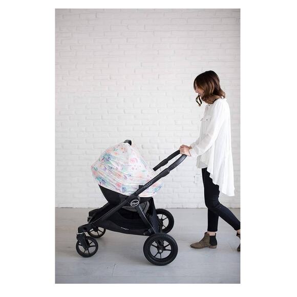 Copper Pearl Floral Car Seat Canopy Cover Breastfeeding Cover Bloom EUC - Picture 5 of 6